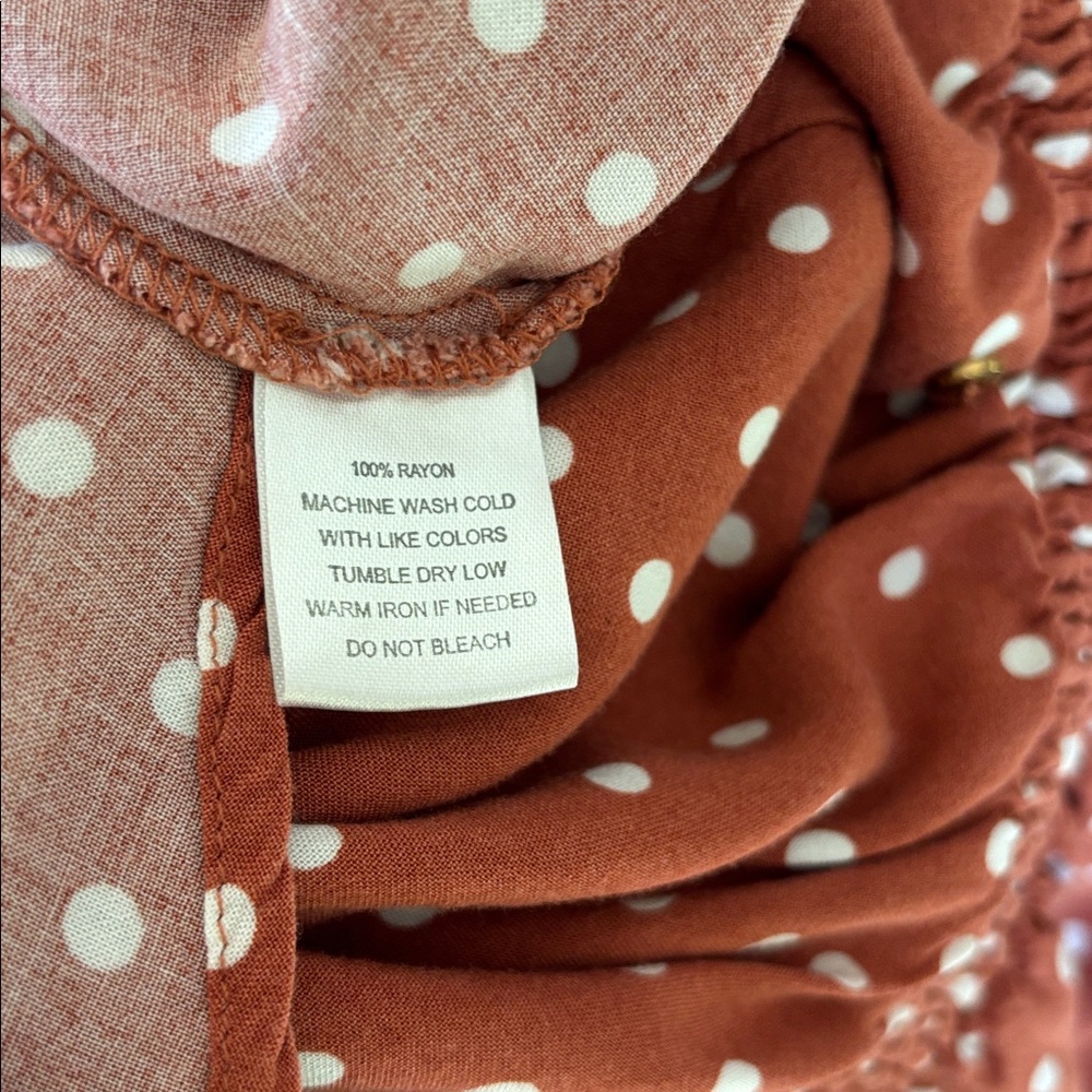 Indigo Rose Rust Red Polka Dot Dress - Picture 3 of 6